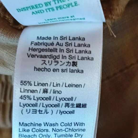 NEW J. Crew Seaside drawstring linen blend pockets dessert sand MT - Picture 13 of 13